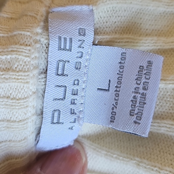 PURE ALFRED SUNG Cream Cardigan Sweater Timeless Knit. SIZE LARGE - Picture 7 of 9